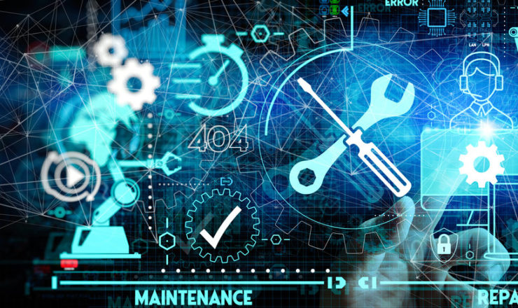 Hand touching Maintenance and repair about assistance and servicing of equipments.